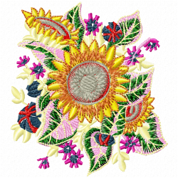 Flowers And Tree Embroidery Design 8